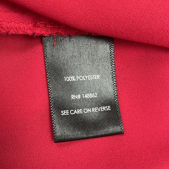 Torrid Georgette 3/4 Sleeve Split V-Neck Chiffon Blouse Minimalist Coral Red 3X - Picture 7 of 8